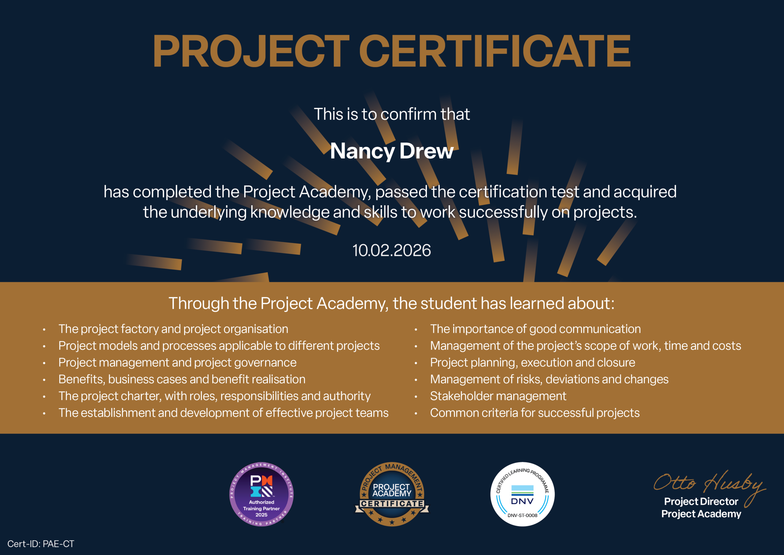 Project Certificate